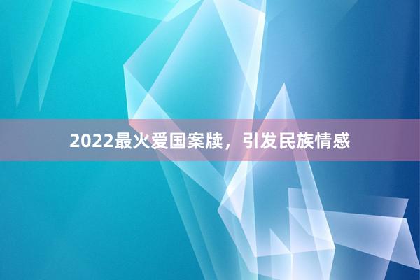 2022最火爱国案牍，引发民族情感